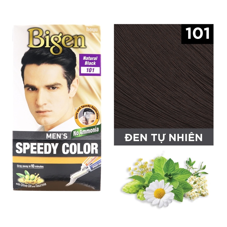 Kem Nhuộm Tóc Phủ Bạc Bigen Nam 80g 101.# Đen