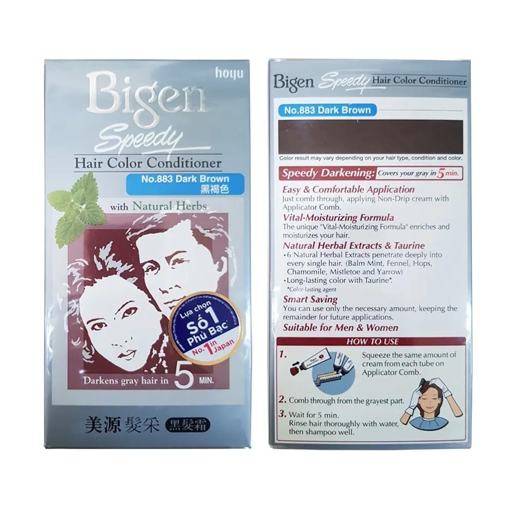 Kem Nhuộm Tóc Phủ Bạc Bigen 80g .# 883 Nâu Sẫm