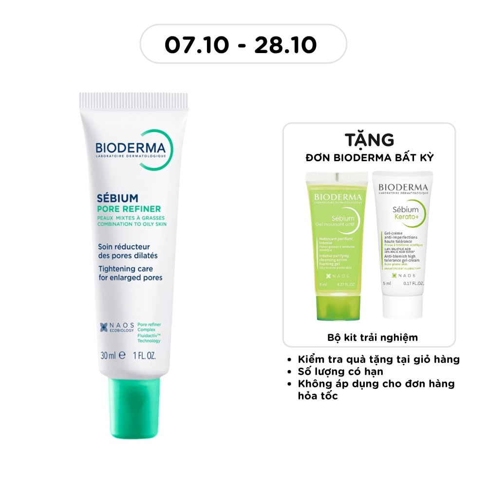 Kem Làm Se Khít Lỗ Chân Lông Và Giảm Dầu Cho Da Nhờn Bioderma Sebium Pore Refiner 30ml image