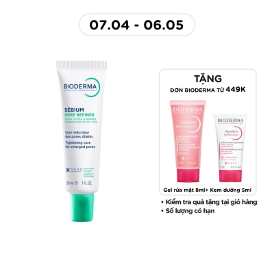 BIODERMA - Kem Làm Se Khít Lỗ Chân Lông Và Giảm Dầu Cho Da Nhờn Bioderma Sebium Pore Refiner 30ml