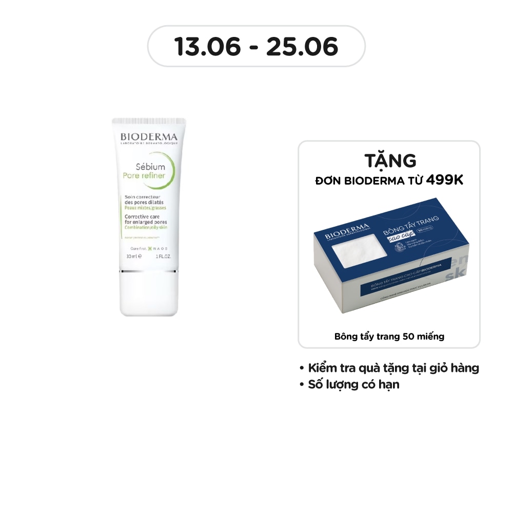 Kem Làm Se Khít Lỗ Chân Lông Và Giảm Dầu Cho Da Nhờn Bioderma Sebium Pore Refiner 30ml