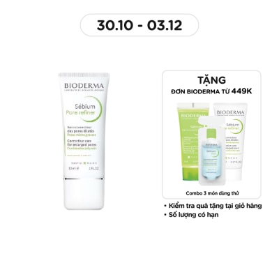 BIODERMA Kem Làm Se Khít Lỗ Chân Lông Và Giảm Dầu Cho Da Nhờn Bioderma Sebium Pore Refiner 30ml