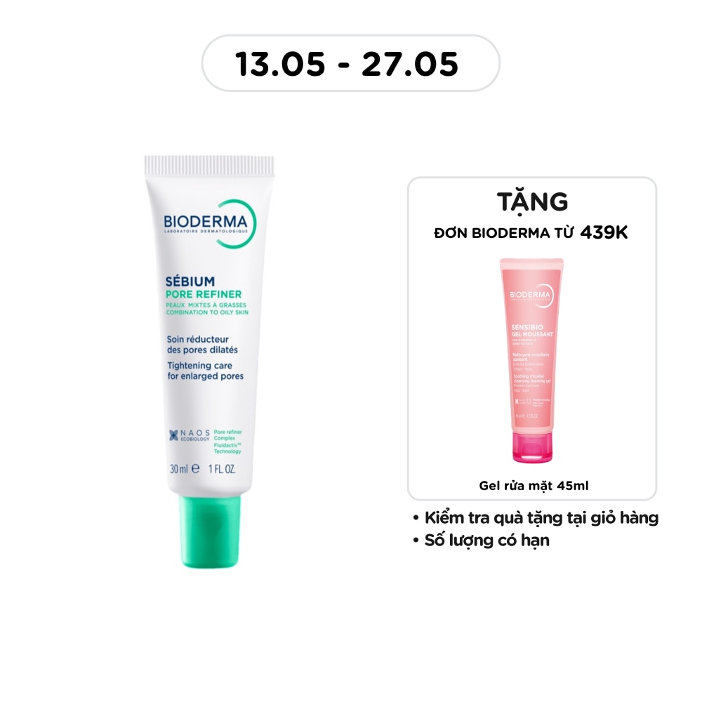 Kem Làm Se Khít Lỗ Chân Lông Và Giảm Dầu Cho Da Nhờn Bioderma Sebium Pore Refiner 30ml