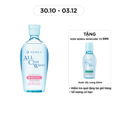SENKA Nước Tẩy Trang Senka Micellar Dưỡng Trắng All Clear Water Micellar Formual Bright 230ml