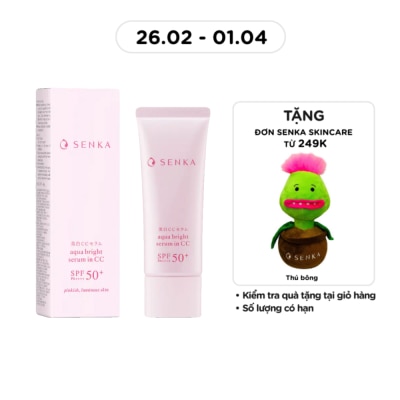 SENKA Serum Chống Nắng Nâng Tông Trắng Hồng Senka Aqua Bright Serum In CC SPF50+ PA++++ 40g