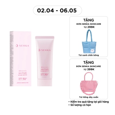 SENKA - Serum Chống Nắng Nâng Tông Trắng Hồng Senka Aqua Bright Serum In CC SPF50+ PA++++ 40g