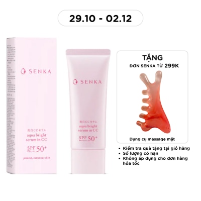 SENKA Serum Chống Nắng Nâng Tông Trắng Hồng Senka Aqua Bright Serum In CC SPF50+ PA++++ 40g image