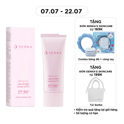 SENKA - Serum Chống Nắng Nâng Tông Trắng Hồng Senka Aqua Bright Serum In CC SPF50+ PA++++ 40g