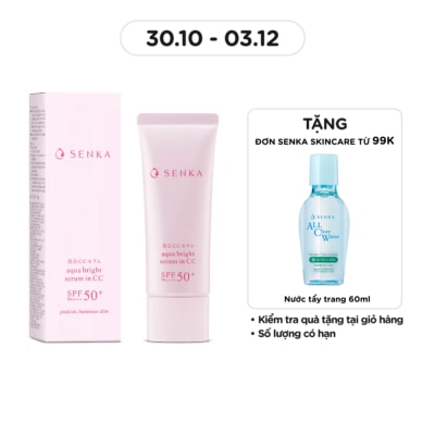 SENKA Serum Chống Nắng Nâng Tông Trắng Hồng Senka Aqua Bright Serum In CC SPF50+ PA++++ 40g