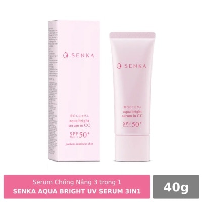 SENKA Serum Chống Nắng Nâng Tông Trắng Hồng Senka Aqua Bright Serum In CC SPF50+ PA++++ 40g