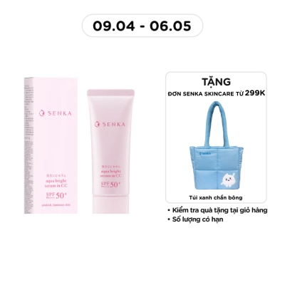 SENKA - Serum Chống Nắng Nâng Tông Trắng Hồng Senka Aqua Bright Serum In CC SPF50+ PA++++ 40g