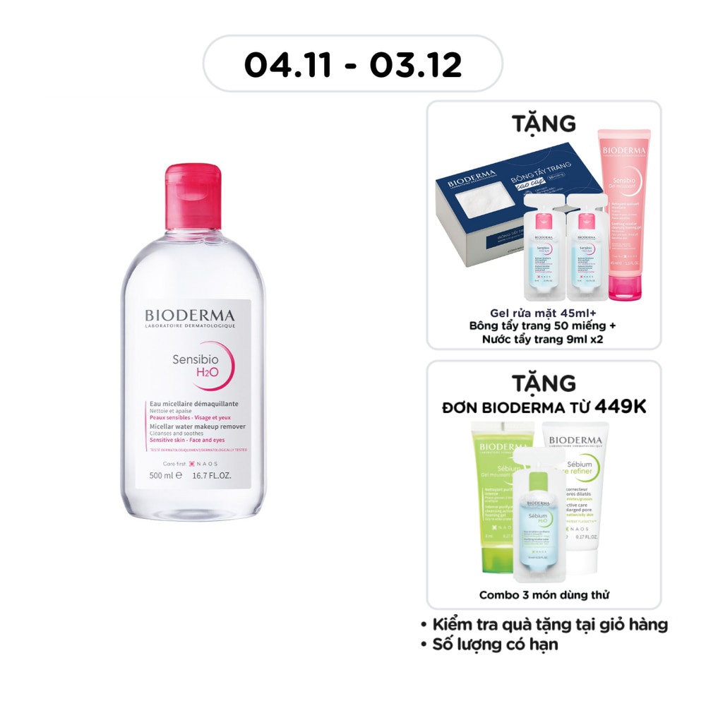 Nước Tẩy Trang Dành Cho Da Nhạy Cảm Bioderma Sensibio H20 500ml