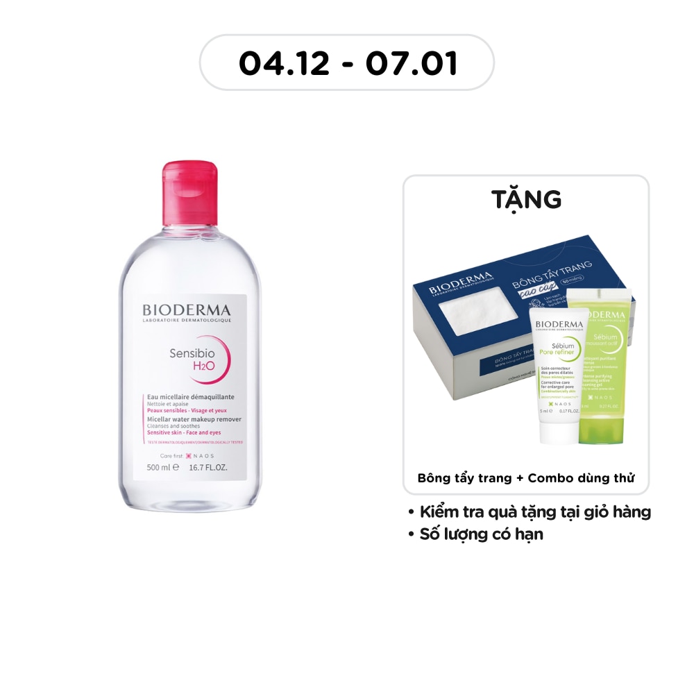 Nước Tẩy Trang Dành Cho Da Nhạy Cảm Bioderma Sensibio H20 500ml