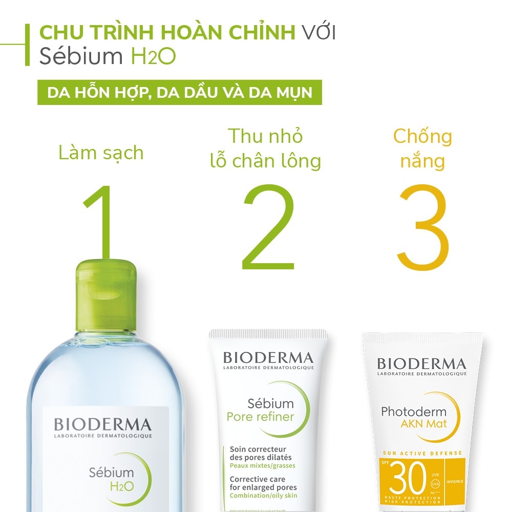 Nước Tẩy Trang Dành Cho Da Nhờn Và Da Mụn Bioderma Sebium H20 500ml