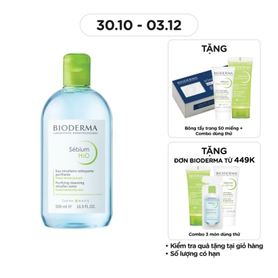 BIODERMA Sebium H2O Purifying Cleansing Micelle Solution 500ml