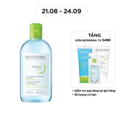 BIODERMA Nước Tẩy Trang Dành Cho Da Nhờn Và Da Mụn Bioderma Sebium H20 500ml