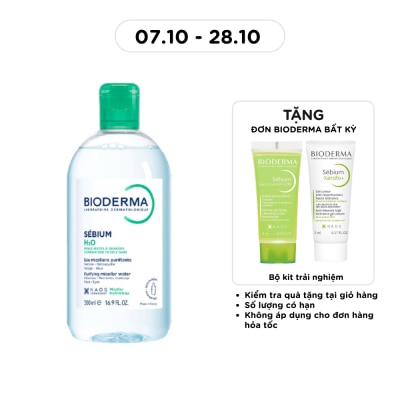 BIODERMA Nước Tẩy Trang Dành Cho Da Nhờn Và Da Mụn Bioderma Sebium H20 500ml image