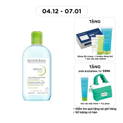 BIODERMA Sebium H2O Purifying Cleansing Micelle Solution 500ml