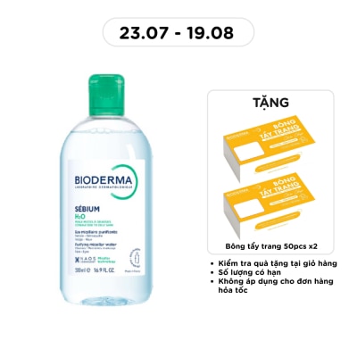 BIODERMA - Nước Tẩy Trang Dành Cho Da Nhờn Và Da Mụn Bioderma Sebium H20 500ml image