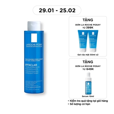 LA ROCHE POSAY Effaclar Astringent Lotion Micro-Exfoliant Anti-Blackheads 200ml