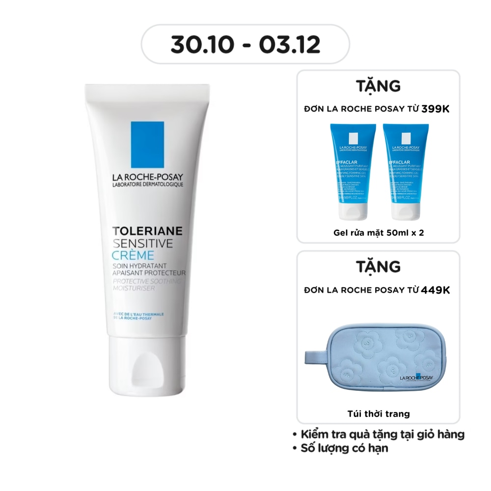 Kem Dưỡng Ẩm La Roche-Posay Cấp Nước Làm Dịu Bảo Vệ Da Toleriane Sensitive Prebiotic Care 40ml