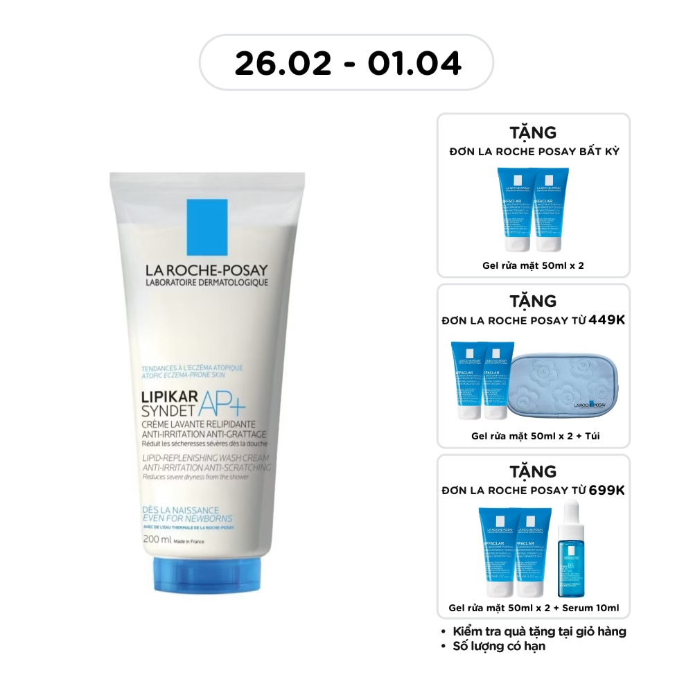 Sữa Rửa Mặt Và Tắm La Roche-Posay Lipikar Syndet AP+ 200ml