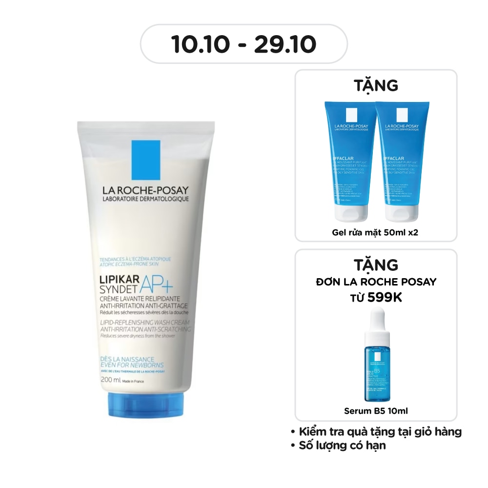 Sữa Rửa Mặt Và Tắm La Roche-Posay Lipikar Syndet AP+ 200ml