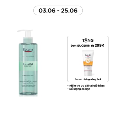 EUCERIN Gel Rửa Mặt Eucerin Giảm Mụn Pro Acne Cleansing Gel 200ml