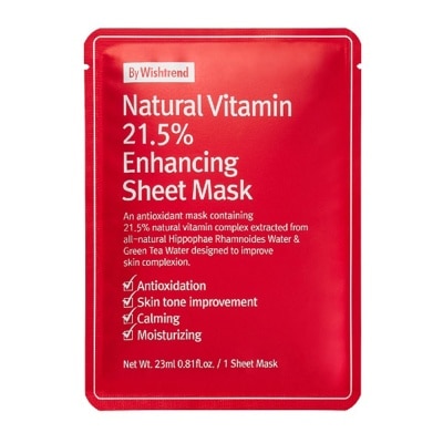 BY WISHTREND Mặt Nạ By Wishtrend Dưỡng Ẩm Và Làm Sáng Da Natural Vitamin 21.5% Enhancing Sheet Mask 23ml