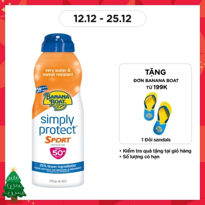 BANANA BOAT Xịt Chống Nắng Banana Boat Simply Protect Sport SPF50+ PA++++ 170g #Cam