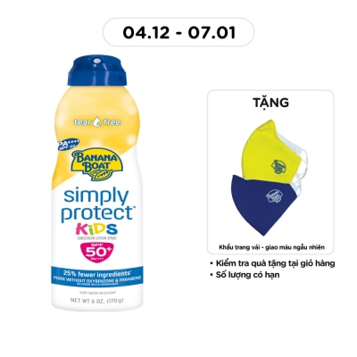 BANANA BOAT Sunscreen SpraySimply Protect Kids SPF50+ PA++++ 170g