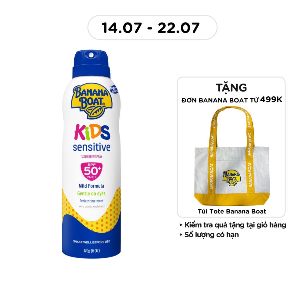Xịt Chống Nắng Banana Boat Simply Protect Kids SPF50+ PA++++ 170g #Vàng