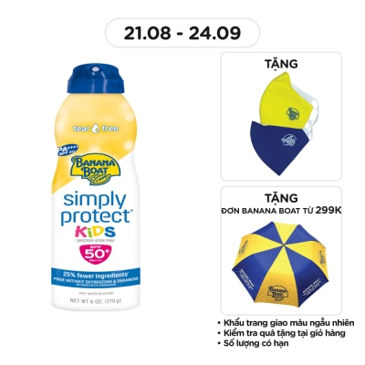BANANA BOAT Sunscreen SpraySimply Protect Kids SPF50+ PA++++ 170g