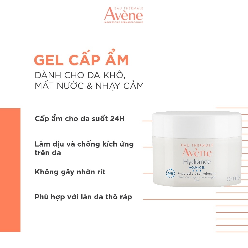 Gel Cấp Ẩm Avène Dưỡng Ẩm Và Làm Dịu Hàng Ngày Cho Da Khô Và Nhạy Cảm 50ml