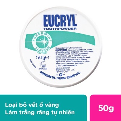 EUCRYL Bột Đánh Răng Tẩy Trắng Eucryl Toothpowder 50g