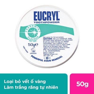 EUCRYL - Bột Đánh Răng Tẩy Trắng Eucryl Toothpowder 50g