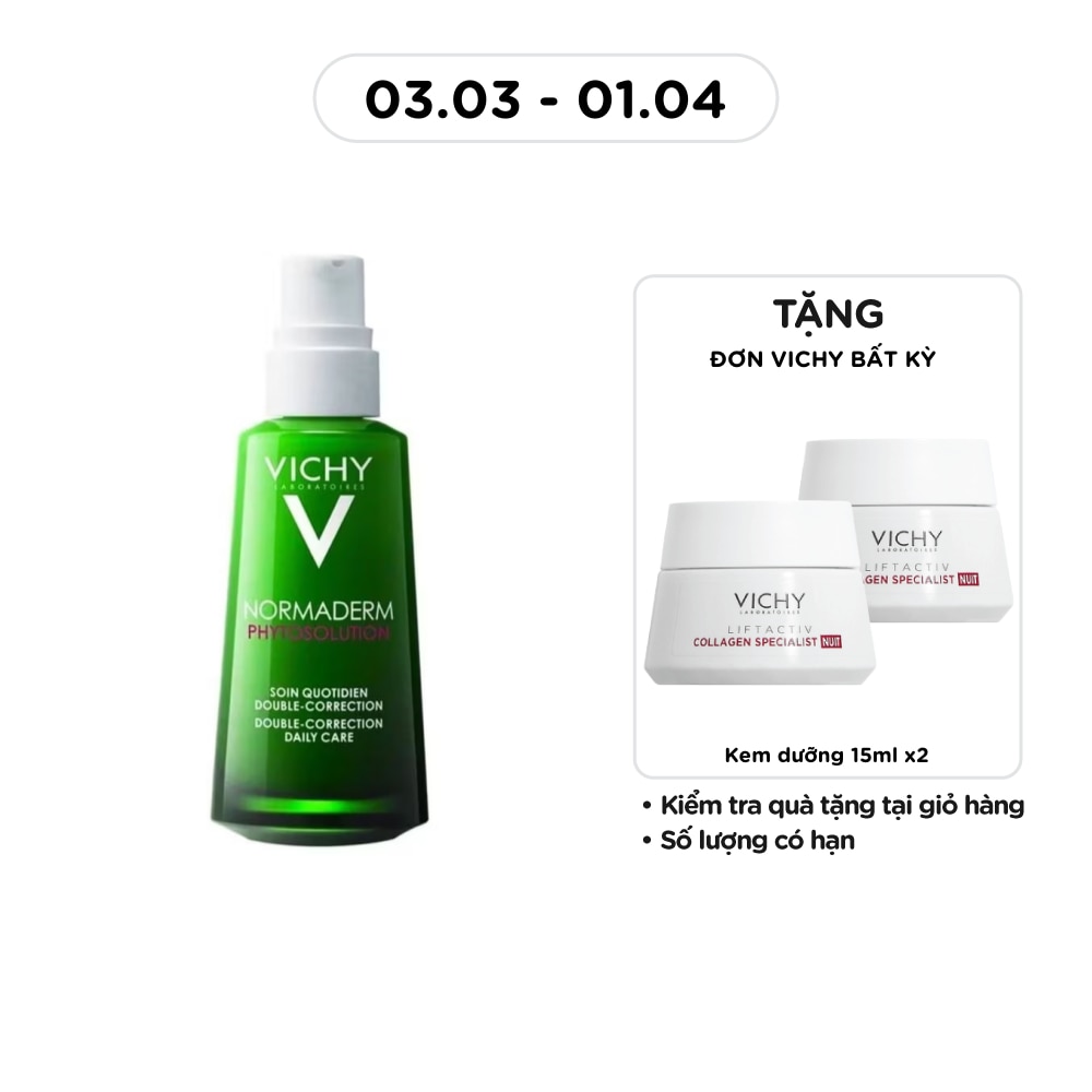 Kem Dưỡng Vichy Normaderm Phytosolution Dạng Gel Sữa Dưỡng Dành Cho Da Mụn 50ml