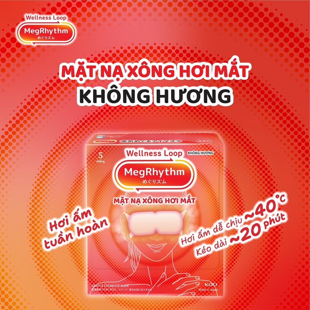 Mặt Nạ Xông Hơi Mắt MegRhythm Không Hương 5 Miếng/Hộp