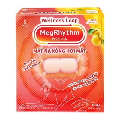 MEGRHYTHM Mặt Nạ Xông Hơi Mắt MegRhythm Hương Cam Yuzu 5 Miếng/Hộp