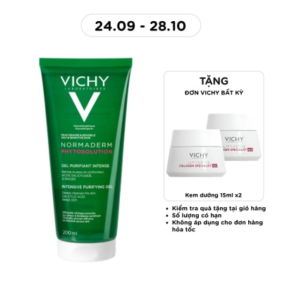 VICHY Gel Rửa Mặt Vichy Normaderm Phytosolution Purifying Giàu Khoáng Và Pribiotic Giúp Làm Sạch Sâu 200ml image