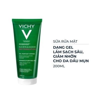 VICHY Gel Rửa Mặt Vichy Normaderm Phytosolution Purifying Giàu Khoáng Và Pribiotic Giúp Làm Sạch Sâu 200ml