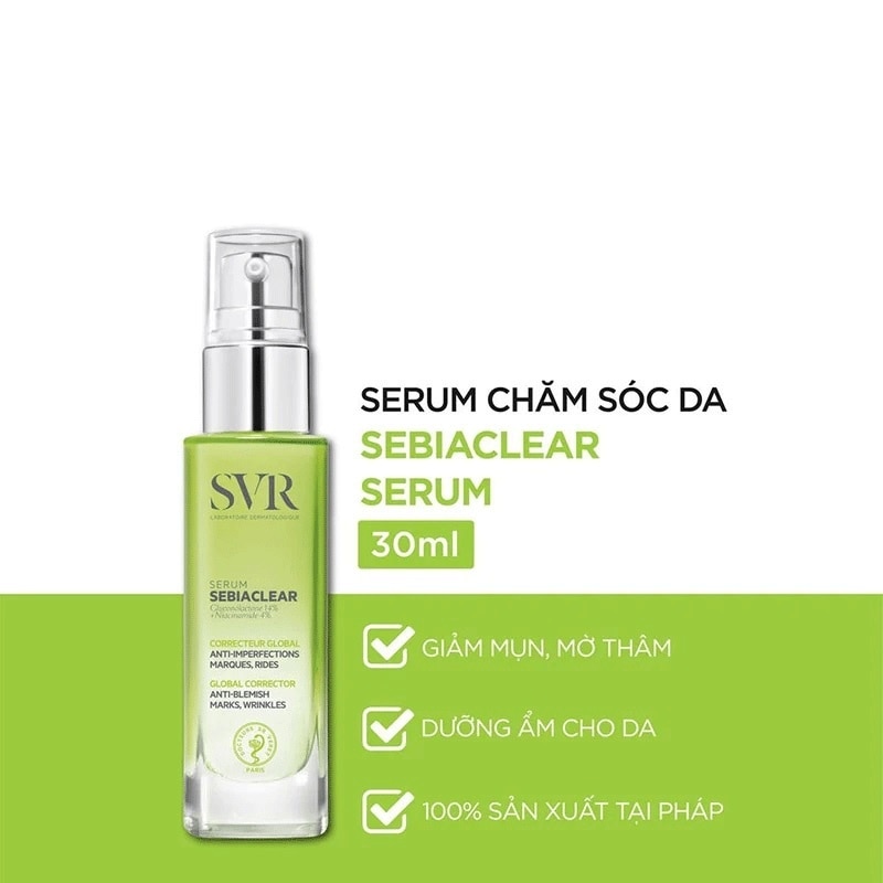 Serum SVR Sebiaclear Serum Giảm Mụn, Thông Thoáng Lỗ Chân Lông, Làm Mềm Mịn Da 30ml