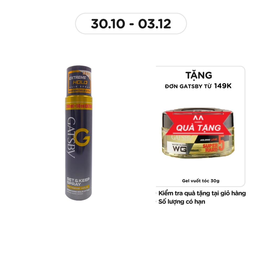 Keo Xịt Tóc Gatsby XH Tối Ưu 250ml