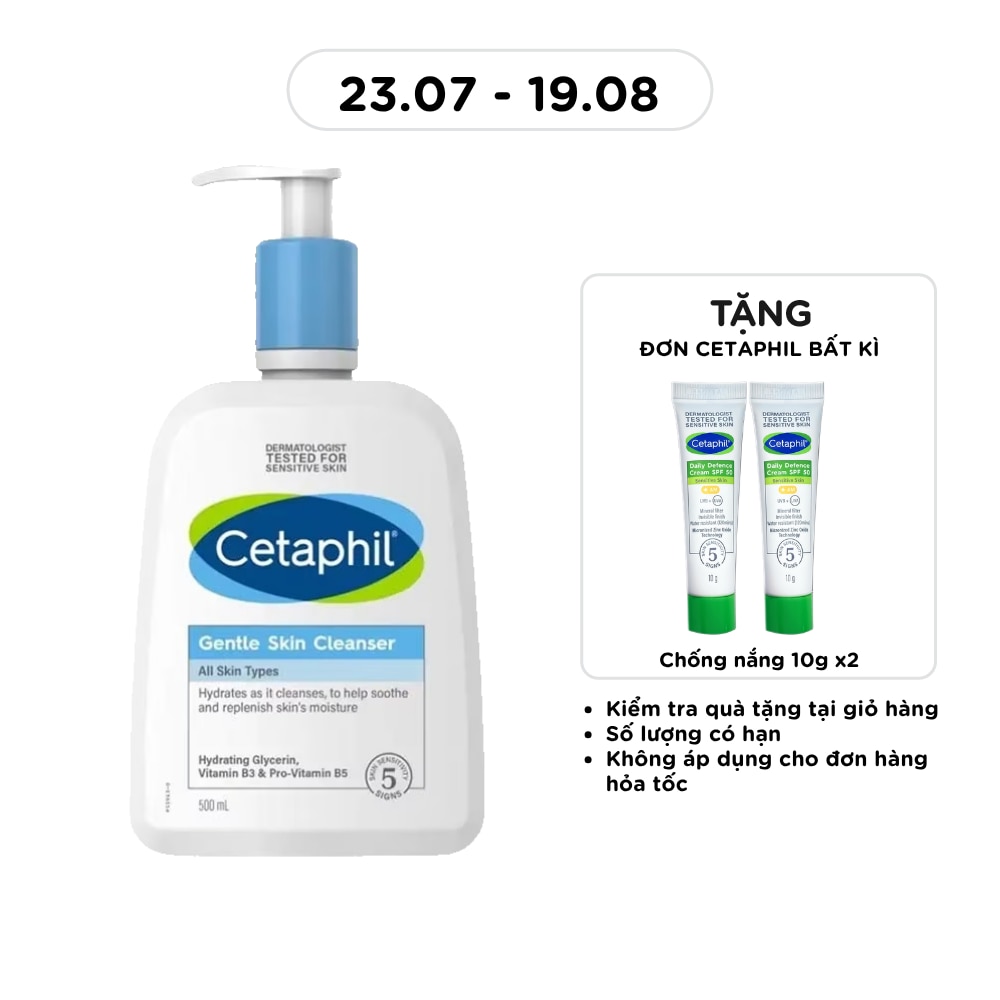 Sữa rửa mặt cho da nhạy cảm Cetaphil Gentle Skin Cleanser 500ml