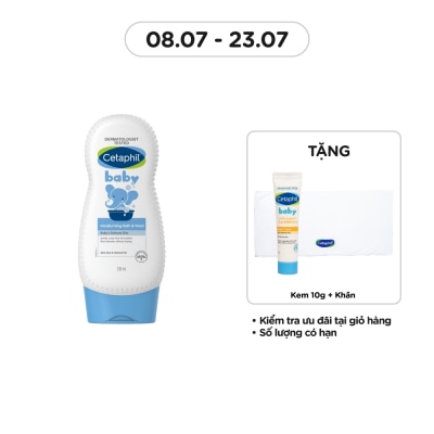 CETAPHIL Sữa Tắm Trẻ Em Cetaphil Baby Moisturizing Bath & Wash Dưỡng Ẩm 230ml