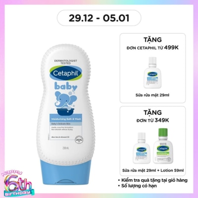 CETAPHIL Sữa Tắm Trẻ Em Cetaphil Baby Moisturizing Bath & Wash Dưỡng Ẩm 230ml