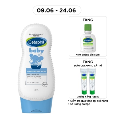 CETAPHIL - Sữa Tắm Trẻ Em Cetaphil Baby Moisturizing Bath & Wash Dưỡng Ẩm 230ml