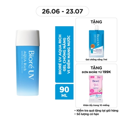 BIORE Gel Chống Nắng Biore UV Aqua Rich Watery Gel 90 ml SPF50+/PA++++ Màng Nước Dưỡng Da 90ml