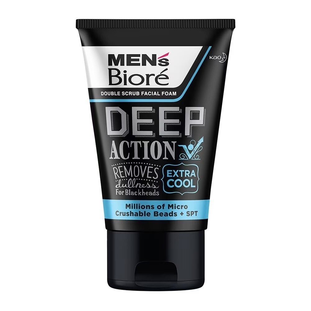 Sữa Rửa Mặt MEN's Bioré Foam Deep Action Extra Cool Mát Lạnh Sảng Khoái 100g