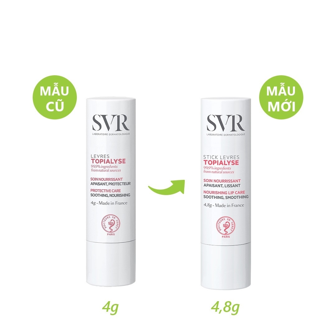 Sáp Dưỡng Môi SVR Topialyse Levres Giúp Nuôi Dưỡng Và Dưỡng Ẩm Môi Bị Khô, Nứt Nẻ Và Tổn Thương 4g